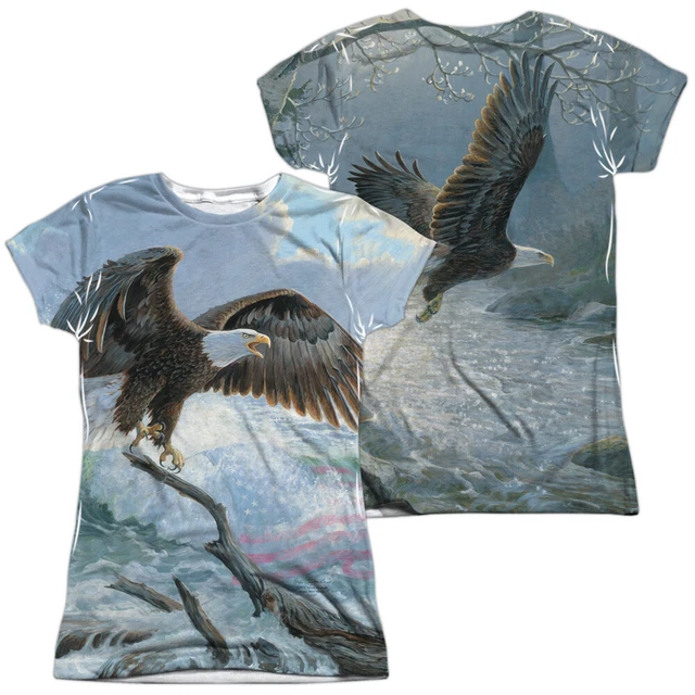 "American Eagle" Dye Sublimation Double Sided Girl's Junior Babydoll Tee