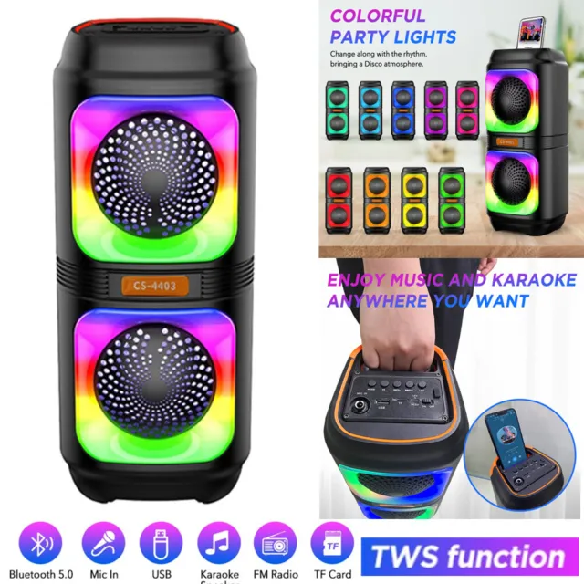Loud Stereo Wireless Bluetooth Speaker Portable Outdoor Party TWS Subwoofer FM
