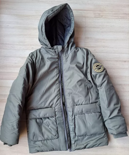 Übergangsjacke für Jungen Größe 122, Anorak Khaki, mit Kapuze, ungetragen