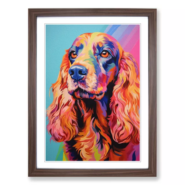 Cocker Spaniel Colour Field Wall Art Print Framed Canvas Picture Poster Decor