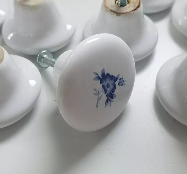 VINTAGE Amerock Allison Ceramic Mushroom Knob drawer pull WITH SCREWS
