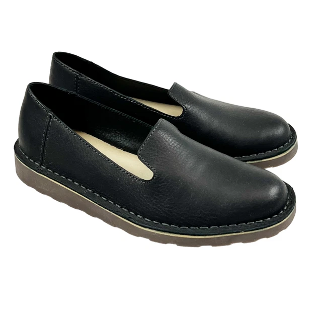 L.L. Bean Women's Slip On Loafers Shoes 507146 Black Leather Sz 9M Super Clean!
