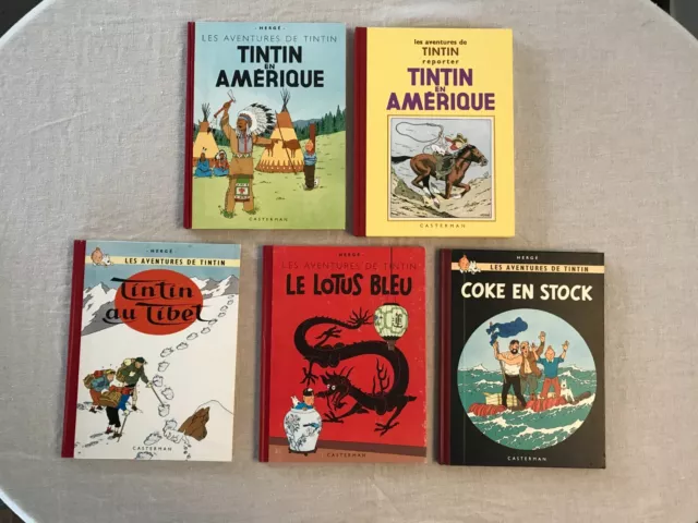 Lot - 5 BD Tintin en Fac-Similé. Excellent état. Hergé