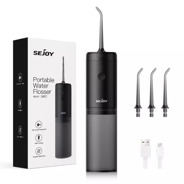 SEJOY Elektrische Munddusche Kabellos Reise Wasser Flosser Oral Irrigator Dental