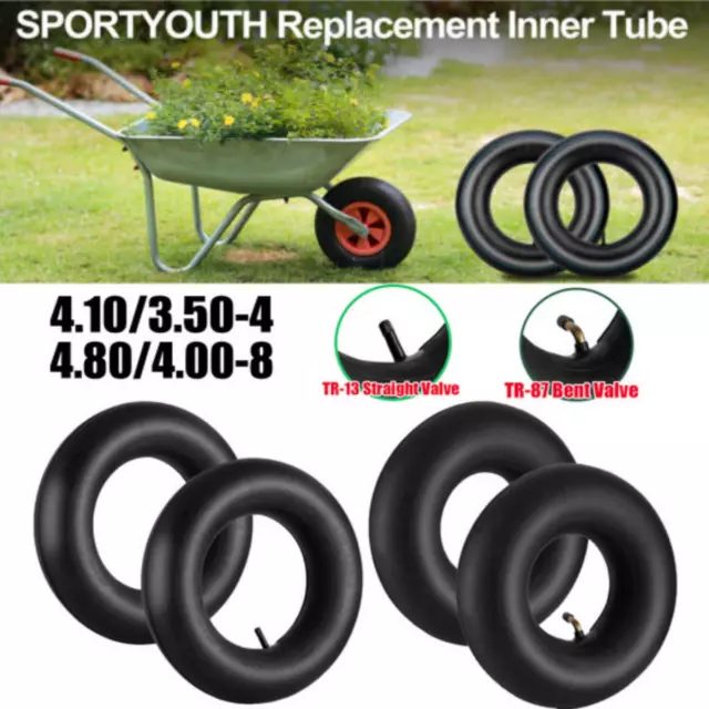 2/4x Inner Tube Tire 4.10/3.50-4 4.80/4.00-8 For Lawn Mower Wheelbarrows Trolley