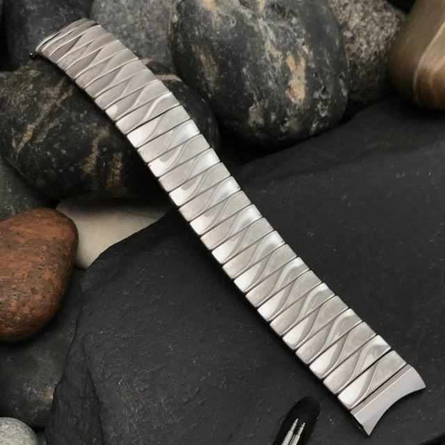 rare 1959 17.25mm 10k White Gold Filled Flex-Let USA nos mcm Vintage Watch Band
