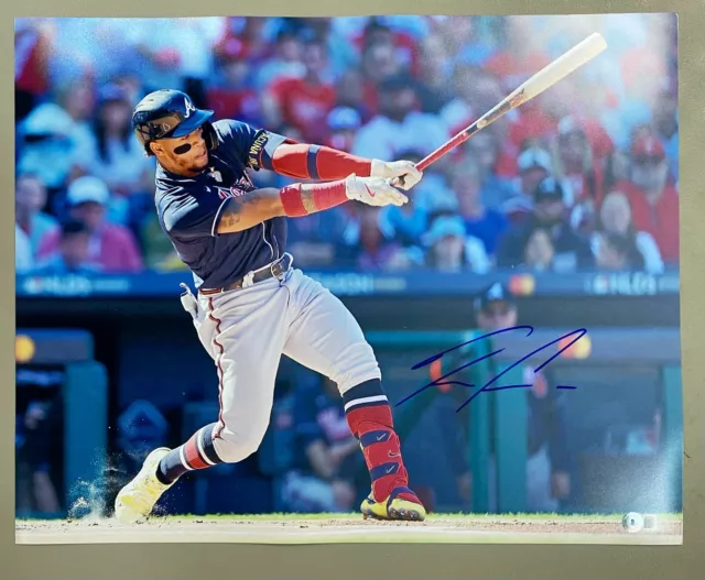 Ronald Acuna Jr Signed Atlanta Braves 16x20 Swinging Photo AUTO BAS Hologram