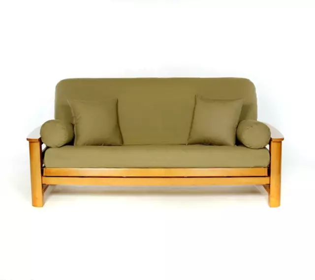 Funda futón tamaño completo Royal Heritage Home 100 % algodón - oliva - sofá lavable -