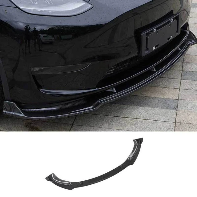 3-Piece Gloss Black Front Lip Spoiler Kit – Tesla Model Y 2020-2025 – ABS, H Hengyi Soul