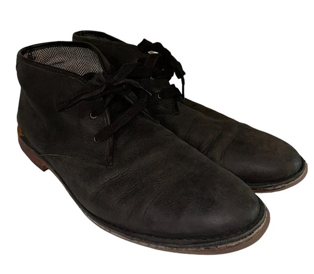 Drew Men's Trek Black Nubuck Ankle Boots - Size 10.5 M, Casual Comfort Footwear