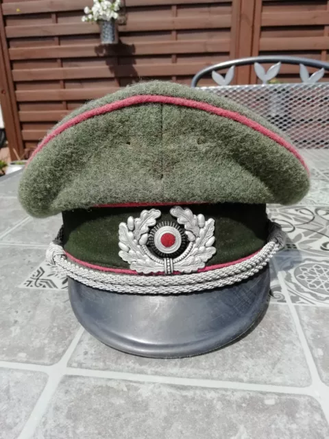 Alte Wehrmacht Dienstmütze Feldmütze  - Panzer - Rosa - Offiziere - WH/WK II