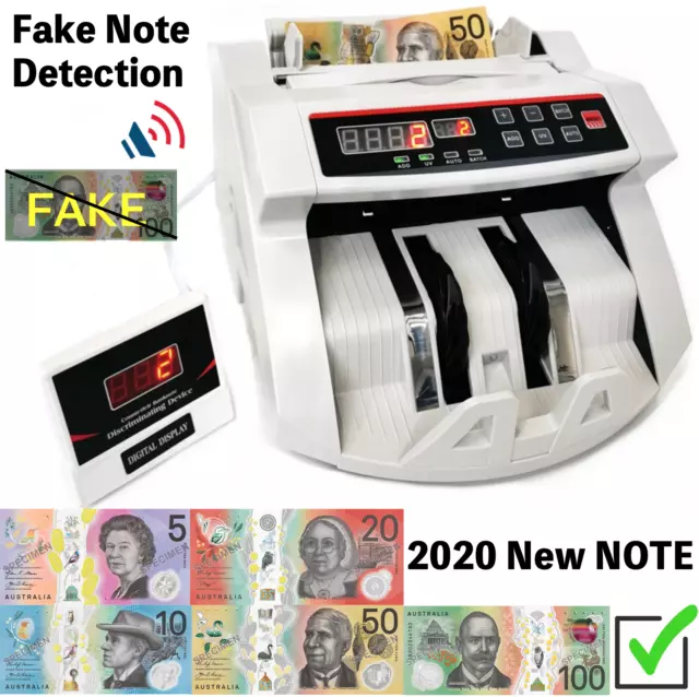 Australian Money Bill Banknote Cash Counter Machine Digital Display Fake Note 2