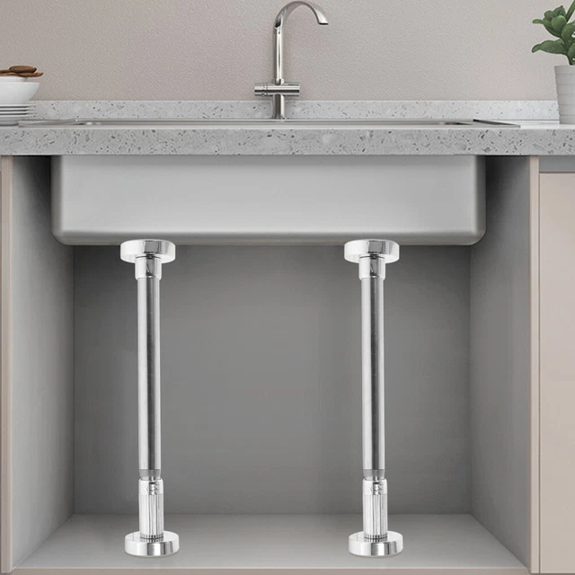 Lot De 2 Supports D'évier Sous Plan, Support D'évier De Cuisine Reglable De 50 Cm A 80 Cm Pieds Evier Muraux A Installation Sans Percage 98978863