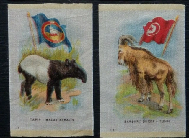 NATURAL HISTORY known as ANIMAL WITH FLAG Silks issued by ITC in 1915 3