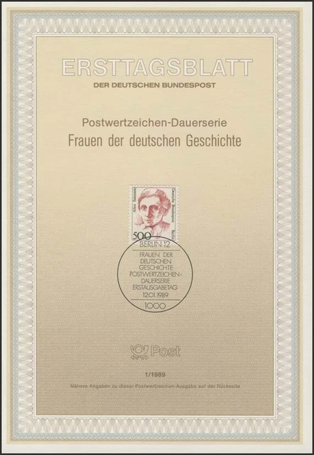 ETB 01/1989 Frauen, Alice Salomon, Sozialpädagogin