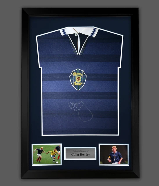Colin Hendry Hand Signed Scotland  Football Shirt In A Framed Presentation