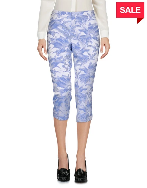 RRP €140 TERESA DAINELLI Pantaloni Jacquard Capri Taglia 26 Piani Frontali Made in Italy