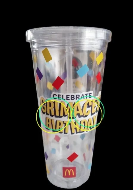 TikTok Viral - McDonalds Grimace Shake - Plastic Cold Cup & Lid & straw