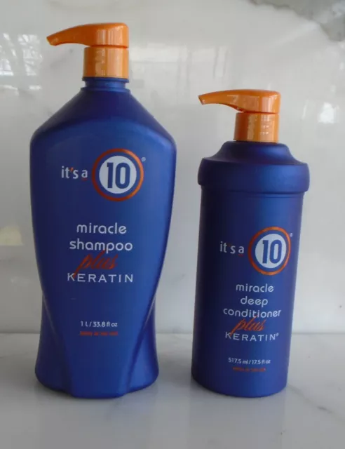 It's A 10 Miracle Shampoo Plus Keratin Shampoo 33.8oz- Deep Conditioner 17oz DUO