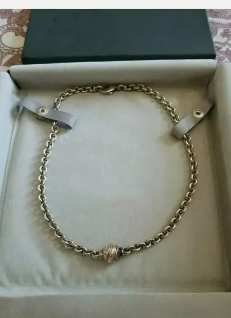 16" Movado 18k gold & sterling silver chain necklace Beautiful!