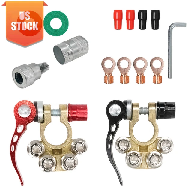 4 POSITIVE NEGATIVE Battery Terminal Connectors Car Battery N $12.61 ...