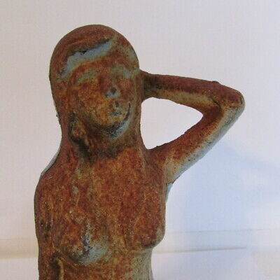Cast Iron Nautical Mermaid Sitting Yard Art Figurine Statue 7"