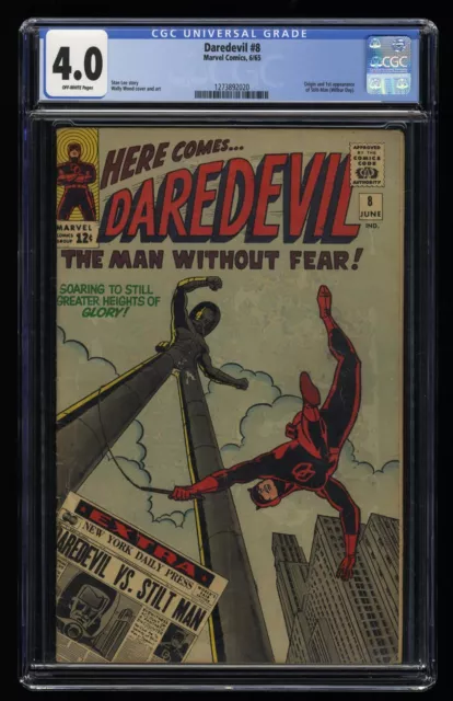 Daredevil #8 CGC VG 4.0 Off White 1st Appearance of Stilt-Man! Marvel 1965