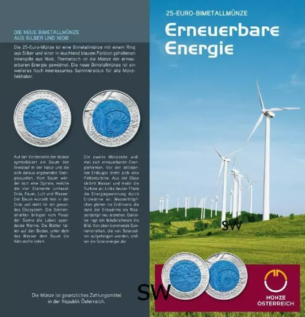 Folder / Flyer Zu 25 Euro Österreich 2010 Niob # Erneuerbare Energie # Keine Mü