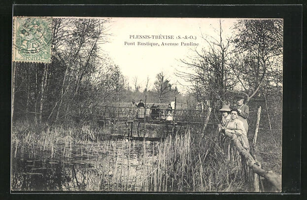 CPA Plessis-Trevise, Pont Rustique, Avenue Pauline