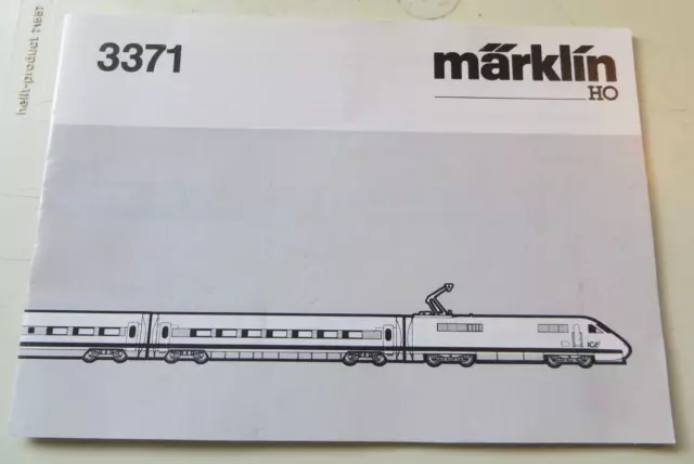 Märklin 3371 H0 Manuel pour Glace Experimental Train Br 410