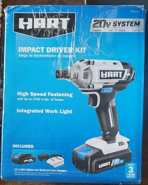 HART 20V IMPACT Driver Kit HPID01B Open Box/No Battery EUR 11,71