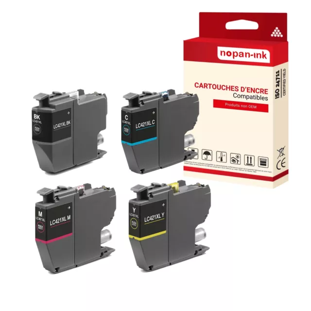 Cartouche pour BROTHER LC421 LC421XL Compatible Multi-couleurs x 4 - NOPAN-INK a