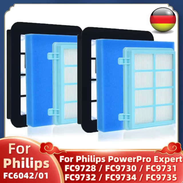 Filter-Set Ersatzfilter für Philips PowerPro Compact und Active Staubsauger