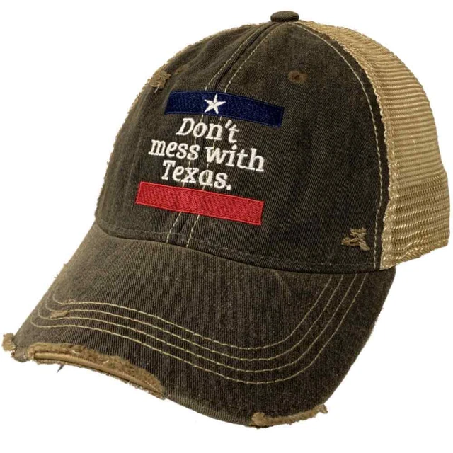 " Don'T Mess Avec Texas " Rétro Marque Mudwashed Délavé Maille Casquette