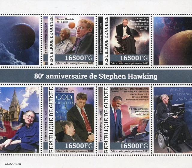 Stephen P PROFESSOR STEPHEN HAWKING Physicist Space Science Stamp Sheet #1 (2022 ...