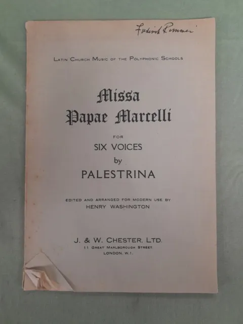 Missa Papae Marcelli for Six Voices by Palestrina sm70