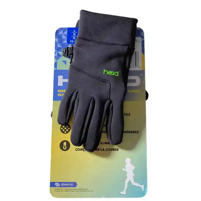 Head Touchscreen Sensatec Kids Gloves Black LARGE 10-14 New with tags