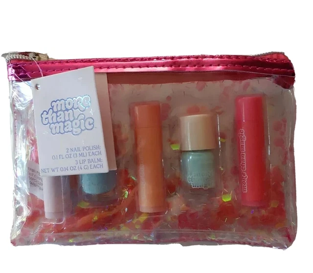 Kids Glam Lip Balm & Nail Polish w Glitter  Glamorous Dress Up NIB!