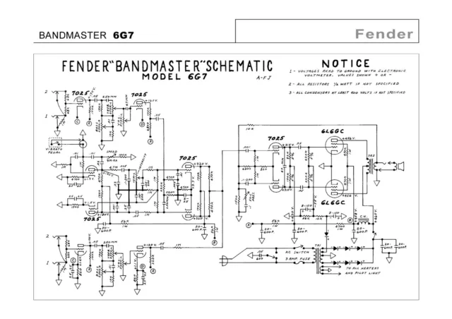 Schematic diagrams für Guitar Amplifier Fender