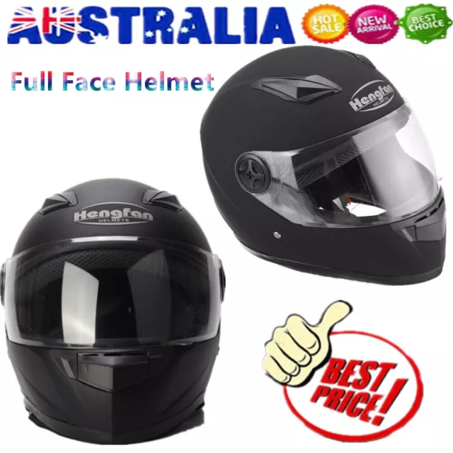 Full Face Motorcycle Helmet Adjustable Street Motorbike Bike Helmets Visor Black