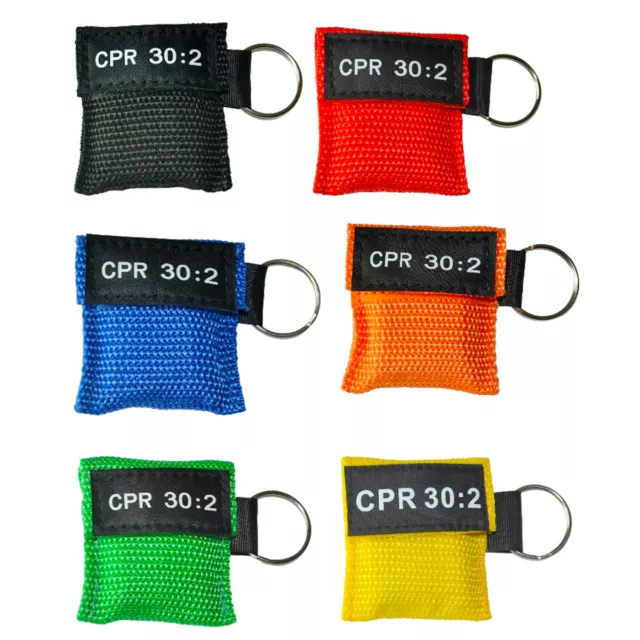 6pcs CPR Mask with Keychain Face Shield AED Keyring CPR face sheild 6 colors