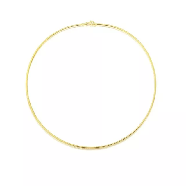 1mm 18K Gold Plated Sterling Silver 925 Italian OMEGA Chain Necklace Bracelet