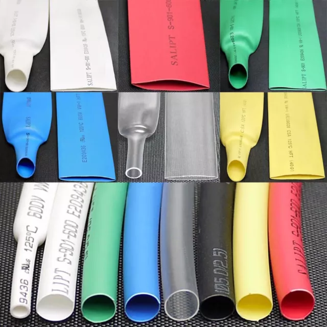 0.6 -80mm Dia Heat Shrink Tube 2:1 Cable Wire Heatshrink Tube/Sleeving 7 Colours