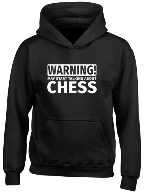 Warning May Start Talking about Chess Boys Girls Kids Childrens Hoodie