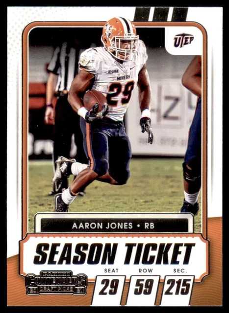 2021 Contenders Draft Picks Base Season Ticket #53 Aaron Jones - UTEP Miners