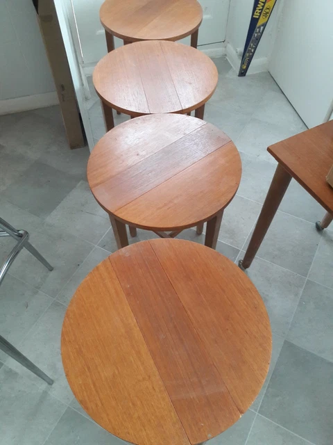 Paul Hundevad MidCentury Nesting Tables x 4 Danish Nest of tables wine lamp