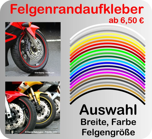 Motorrad Felgenaufkleber Felgenrand Aufkleber Für Auto & Motorrad – Selbstklebende Ringe In Verschiedenen Farben, Einfach Anzubringen Felgenaufkleber Auto