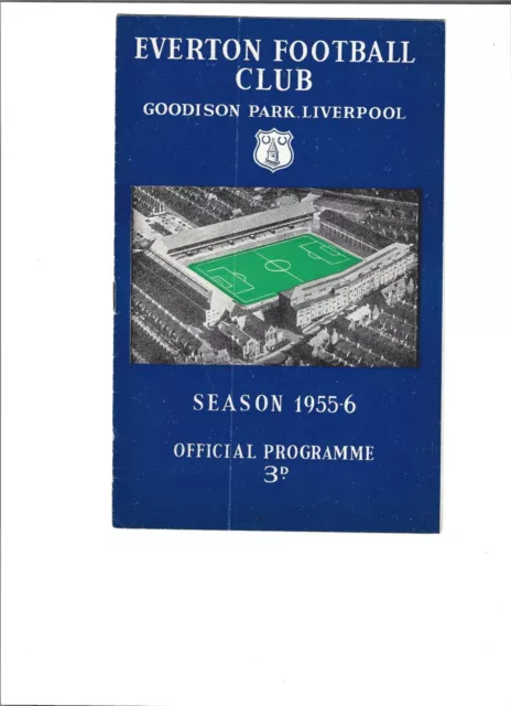 1955-56 football programme EVERTON v PORTSMOUTH First Division 4th February 1956