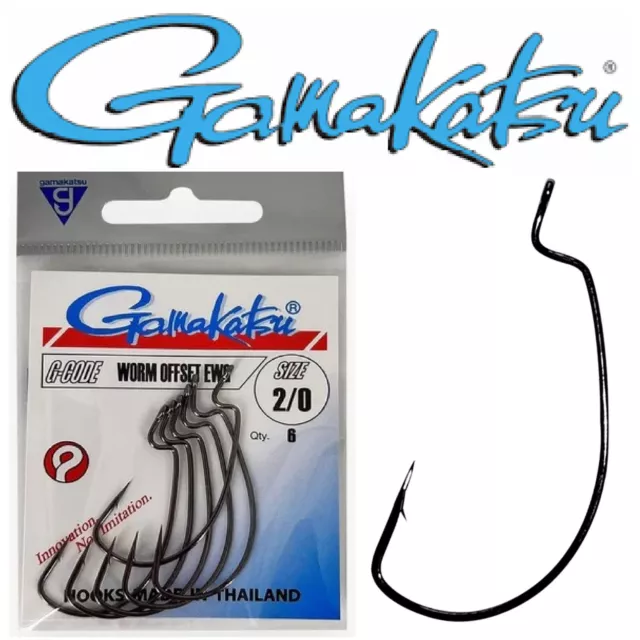 Gamakatsu Worm Offset EWG Hook Black Nickel Extra Wide Gap Finesse Haken