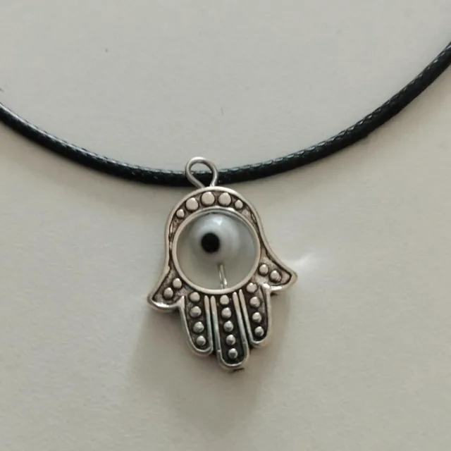 Hamza hand Evil Eye bead Pendant Necklace